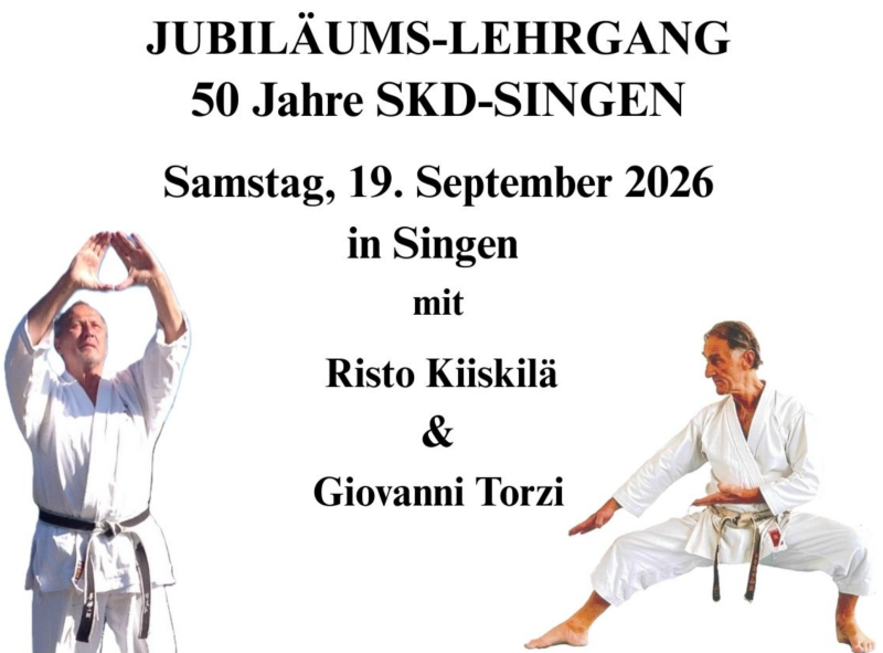 Jubiläums-Lehrgang, 50 Jahre SKD-Singen, Samstag, 19. Septrember 2026 in Singen